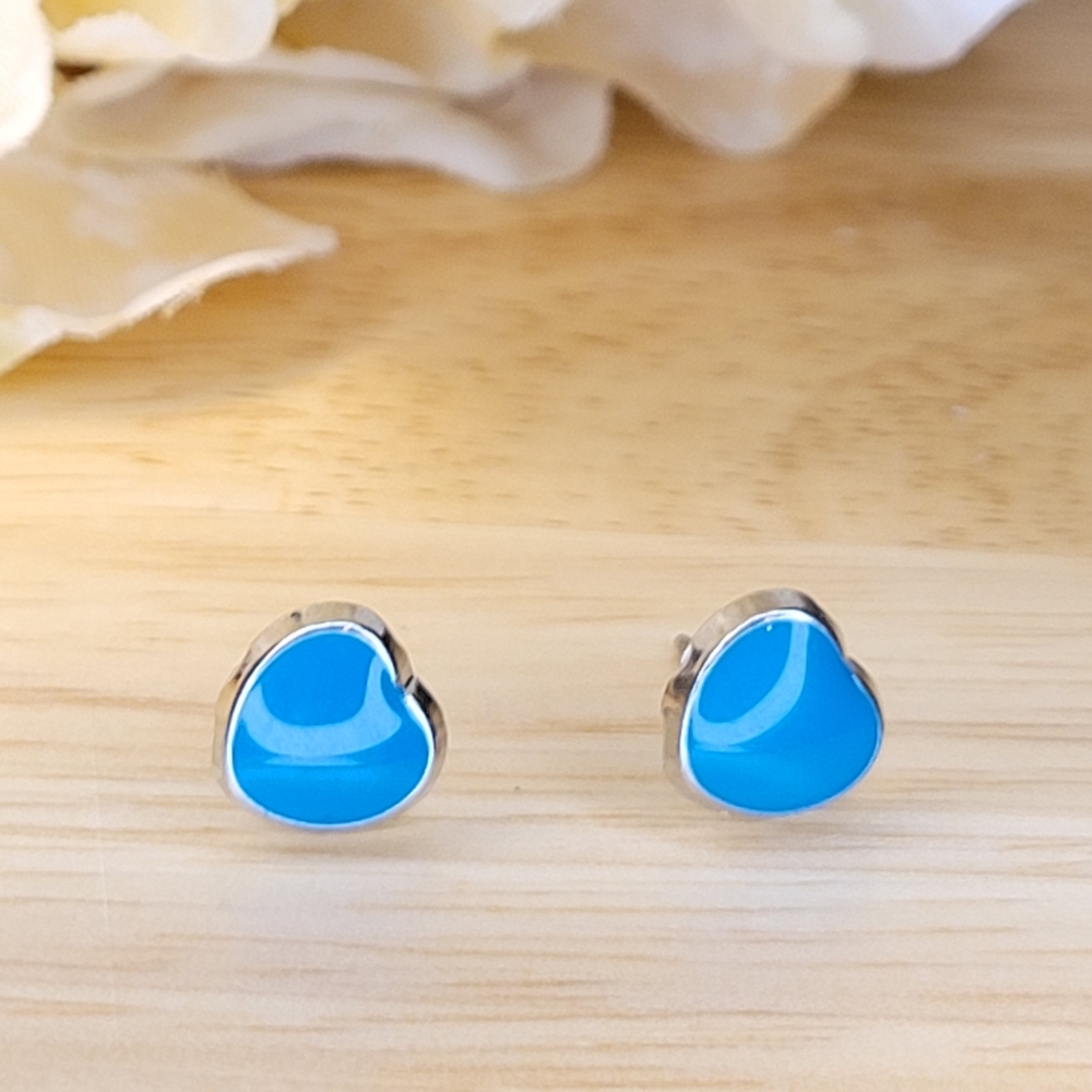 💍 Blue heart earrings